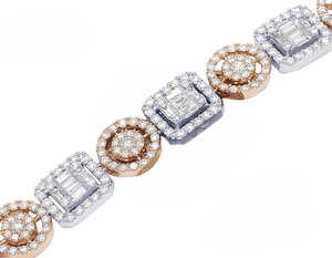 Hip Hop Jewelry Baguette & Round Moissanite Diamond Studded In S925 <b>Sterling</b> <b>Silver</b> Classic <b>Chain</b> <b>For</b> Men <b>Women</b> - Product Image 2