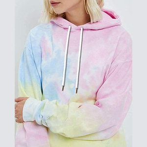 Sudaderas con capucha coloridas impresas por sublimación con cordón de manga larga para mujer, Sudadera con capucha transpirable anti-pilling al por mayor de alta calidad - Product Image 4