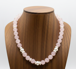 Collar de Cuentas de Cuarzo Rosa Unisex de 18 Pulgadas con Cierre de Plata Tibetana, Diseño Geométrico Anudado a Mano, Joyería de Moda, Regalo de Tendencia - Product Image 6