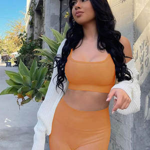 Nuevo Diseño de Ropa Deportiva Personalizada, Conjuntos de Yoga de 2 Piezas, Conjuntos Deportivos para Mujer, Top de Manga Corta, Conjuntos de Fitness para Gimnasio - Product Image 5