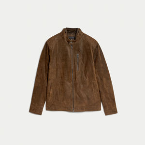 OEM/ODM Veste de course en cuir de mouton élégante pour hommes Conception personnalisée Broderie Confortable Doux Imperméable & Respirant Logo avant - Product Image 1