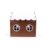 Casa para Perros de Madera Marrón Personalizada con Logotipo Impreso, Decorativa, Ligera, Plegable, para Todas las Estaciones, Moderna, para Animales Pequeños