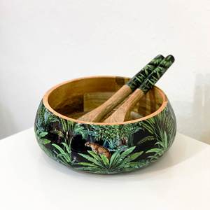 Cuenco de madera de mango de tamaño personalizado, plato de ensalada 7 más vendido hecho a mano en la India - Product Image 3