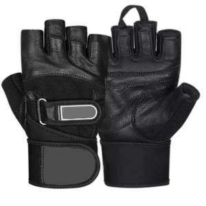 Gants Fabriqués au Pakistan Sport Haltérophilie Gym Fitness Demi Doigt Cyclisme Cuir Qualité Supérieure Unisexe Rose Violet Noir - Product Image 1
