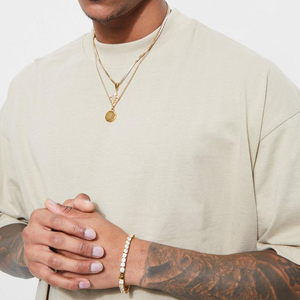 Camisetas para Hombre al por Mayor, Corte Cuadrado, Talla Grande, Extra Grande, 100% Algodón, Cuello Extendido, Estilo Urbano, 280 g/m² - Product Image 2