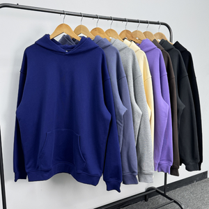 Personalizado 500gsm pesado sudadera de algodón de gran tamaño Vintage hombres ropa de calle fabricante francés Terry Sudadera con capucha bolsillo - Product Image 2