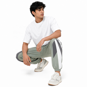Wholesale Custom Color Block Jogger Sweatpants Elastic Waist Drawstring Casual Streetwear Side Pocket <b>Athletic</b> Track men's pants - Product Image 4