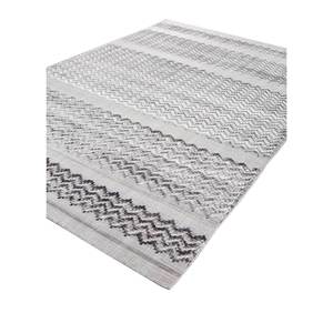 พรมเชฟรอนสีเทาและดำ ผลิตด้วยมือจากเส้นใยวิสโคส สำหรับตกแต่งบ้าน-HPV-13010 - Product Image 2