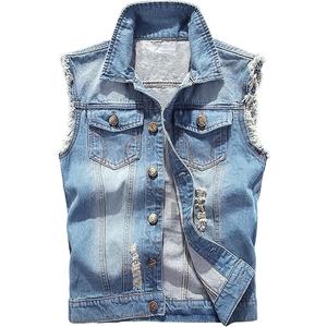 Nuevo Chaleco Vaquero de Moda para Hombre, 100% Algodón, el Mejor Estilo, Chaqueta sin Mangas, Ropa Casual - Product Image 1