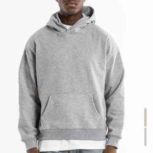 Sudadera con capucha de algodón de alta calidad French Terry de gran tamaño, Sudadera con capucha gruesa de lana con hombros caídos, sudaderas con capucha personalizadas lisas en blanco para hombres - Product Image 3