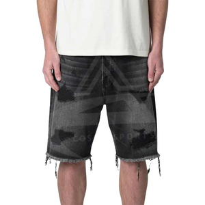 2024 printemps été hommes grande taille Logo personnalisé solide 100% coton respirant toile Cargo poches jean Shorts - Product Image 1