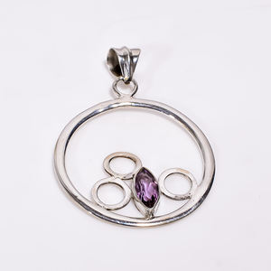 Colgante de Amatista Púrpura Natural, Plata de Ley 925, Colgante Boho Hecho a Mano, Collar con Colgante, Joyería para Regalo de Navidad - Product Image 5