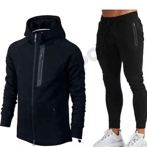 Men Tracksuit Two Piece Set Long <b>Sleeve</b> Zip Jacket With Jogger Pants Casual Sportswear Outfit <b>For</b> <b>Gym</b> Running Daily Wear - Product Image 2