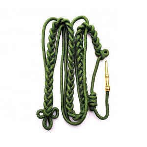Cordón de Hombro Ceremonial Verde con Punta Dorada, Decoración de Uniforme, Colores y Logotipo Personalizables, Sin Correa - Product Image 1