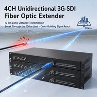 Extenseur de Fibre Optique 4 Canaux 3G-SDI 1080P 60Hz 1U Montable en Rack avec Port SC, Convertisseur Vidéo BIDI Sans Perte pour la Diffusion