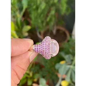 Vintage Fashion <b>Ring</b> Rose Quartz Rhodolite <b>Garnet</b> 925 Sterling <b>Silver</b> Handmade Gemstone <b>Ring</b> Wholesale Jewelry Supplier - Product Image 4