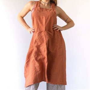 Bata de cocina de estilo japonés 100% delantal de lino con opciones de personalización Kit de delantal de cocina - Product Image 2