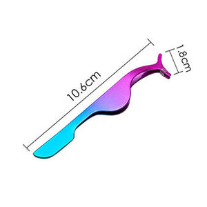 Pince à épiler applicateur de cils outil de maquillage avec pince à cils enduite de couleur multicolore pince à épiler applicateur inoxydable - Product Image 4