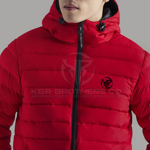 Veste matelassée imperméable pour homme avec capuche réglable et poignets tempête Veste matelassée durable pour homme - Product Image 5