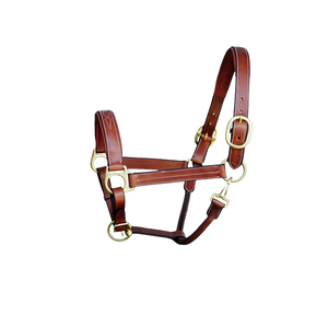 Vente chaude AL RAHMAN TACKS Options de personnalisation de licou de cheval durable en cuir véritable pour l'entraînement de course de chevaux en plein air - Product Image 1