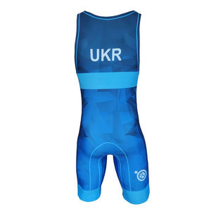 Vente en gros Logo personnalisé Adult Wrestling Singlets pour hommes Plus Size Sport Set Sublimation Printing Spandex/Cotton 220g - Product Image 3