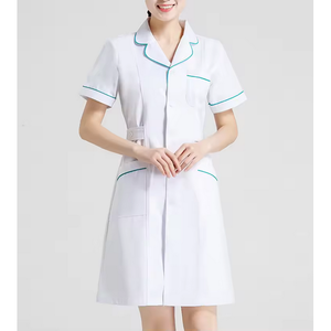Blouse de laboratoire basique personnalisable pour femmes, longueur régulière, manches courtes blanches pour les hôpitaux comme uniformes - Product Image 4