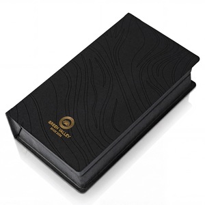 Boîte à parfum personnalisée en pulpe moulée, texture ondulée noire gaufrée, couvercle à rabat, emballage haut de gamme biodégradable - Product Image 2