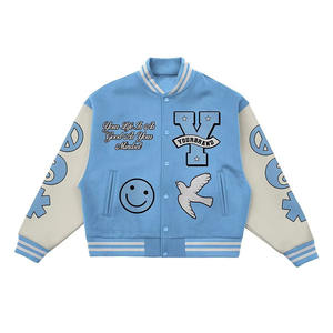 2025 vente en gros personnalisé blanc varsity veste en cuir personnalisé Varsity Baseball veste fabrication broderie Letterman veste - Product Image 4