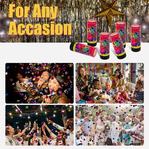 Confezione da 24 Cannoni Sparacoriandoli Multicolore, Tipo Twist, per Feste di Laurea, Compleanni e <span class=keywords><strong>Capodanno</strong></span> - Product Image 4