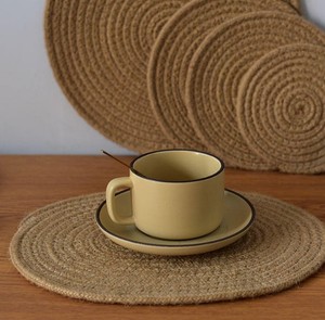 Napperons en corde de chanvre tissé écologique et tapis de café Sous-verres en lin de jute isolant thermique Lin de jute tissé - Product Image 1
