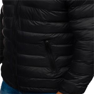 Chaqueta de invierno con logotipo personalizado para hombre con cuello levantado de lona de gran tamaño grueso y cálido, chaqueta acolchada estilo burbuja - Product Image 5