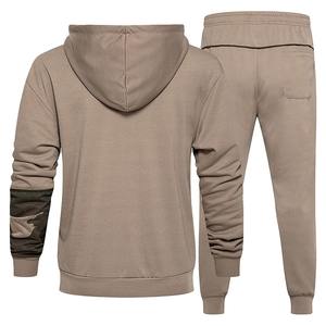 Conjunto de pantalones deportivos de lana de dos piezas de invierno para hombre, trajes transpirables para correr con capucha, opción de talla grande, chándales sólidos al por mayor - Product Image 2