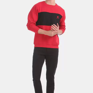 เสื้อสเวตเชิ้ตผู้ชายไซส์ใหญ่ สีตัดกัน แบบพื้นฐาน คอกลม เสื้อผ้าผู้ชาย - Product Image 1