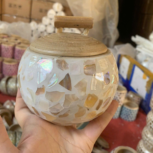 Pot en bambou incrusté de nacre, pot en bambou incrusté de coquille d'œuf, bambou filé, thé, parfait pour les fêtes de Tet, décoration de la maison, cadeau - Product Image 1