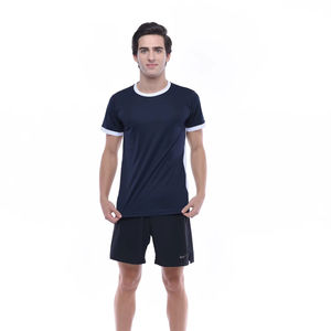 Nueva Camiseta Deportiva Unisex Ultifresh de Cuello Redondo y Manga Corta con Panel Lateral Bordado, Estilo Casual, Color Sólido, 100% Poliéster Dri-Fit - Product Image 1