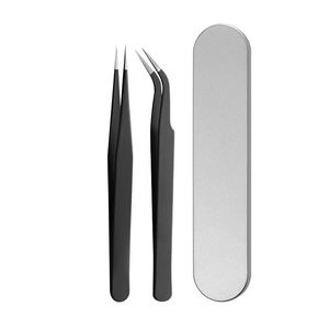 Pinces à cils en acier inoxydable personnalisées 2026, forte tenue, droites, volume 75 degrés, pointe en fibre, pinces à cils privées - Product Image 1