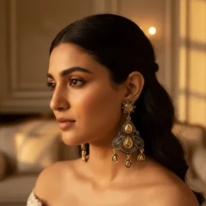 "Chic <b>Gold</b>-Plated Teardrop <b>Dangle</b> <b>Earrings</b> for Women" - Product Image 1