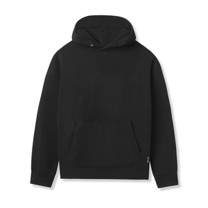 Sweats à capuche surdimensionnés de haute qualité pour hommes Design Boxy de détresse vierge de la fabrication sans ficelle épaule tombante poids lourd brodé - Product Image 3