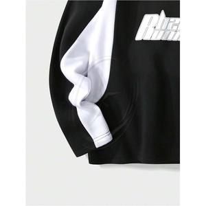 เสื้อสเวตเตอร์กันลมกันความร้อนสำหรับผู้ชาย, เสื้อสเวตเตอร์แขนยาวลายกราฟิกสีโอเวอร์ไซส์สำหรับผู้ชาย - Product Image 4