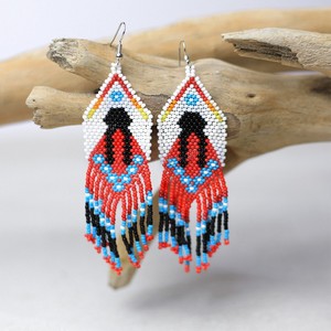 Pendientes Bordados, Diseños de Pendientes con Cuentas, Pendientes Hechos a Mano para Mujer, Joyería Festiva para Fiestas al Mejor Precio, Pendientes con Cuentas - Product Image 2