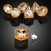 Set Dadu Polihedral Resin Persegi Kustom 16mm Laris untuk Permainan Meja RPG D&D