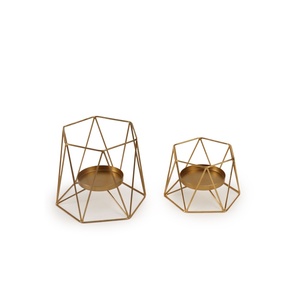 Ot-Soporte de vela de metal dorado para artículos decorativos del hogar y tamaño personalizado, precio barato con oferta - Product Image 1