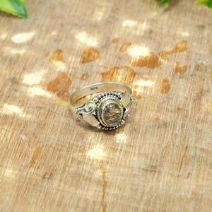 Natural Black Rutile Quartz Handmade 925 Sterling <b>Silver</b> Designer <b>Ring</b> for Women & <b>Men</b> - Product Image 6