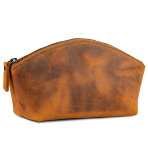 Maquillaje personalizado respetuoso con el medio ambiente de cuero con cremallera para bolso, Kit de Dopp cosmético personalizado, bolsa de viaje para mujer hecha a mano - Product Image 1