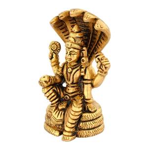 SHUBHAM laiton seigneur Bhagwan Vishnu assis sous Sheshnaag idole pour bureau à domicile article décoratif divinité religieuse - Product Image 2