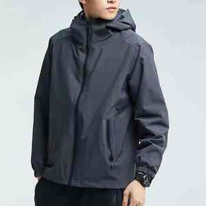 Vente en gros d'usine, sweat à capuche unisexe décontracté, fermeture éclair intégrale, imperméable, respirant, coupe-vent, léger, en toile, vêtements de sport, hiver, devant - Product Image 6