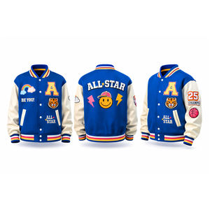 เสื้อแจ็คเก็ตสไตล์วาร์ซิตี้ปักลายเชนิลล์แบบสตรีทแวร์สำหรับผู้ชายและผู้หญิง รับผลิตแบบ OEM/ODM ดีไซน์ด้านหน้ากันน้ำ - Product Image 3