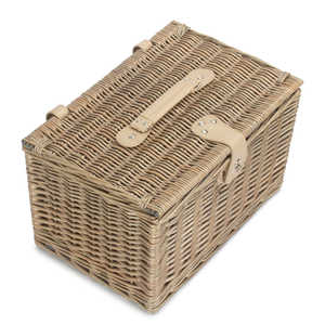 Medium Antique Wash Finish <b>Picnic</b> <b>Basket</b> Elegant Chest Design for Outdoor Dining Enthusiasts - Product Image 3