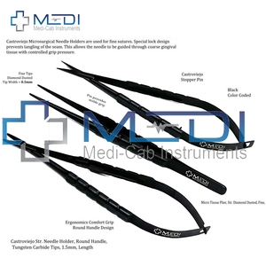 คีมสำหรับการเย็บแผล/กรรไกร/ที่ใส่เข็มขนาดเล็กแบบแมนนวล3 castroviejo ขนาด7 "18ซม. - Product Image 3