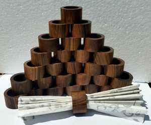 Rond de serviette décoratif moderne écologique en bois naturel de haute qualité décoration de Table stockée pour les fêtes mariages réceptions - Product Image 2